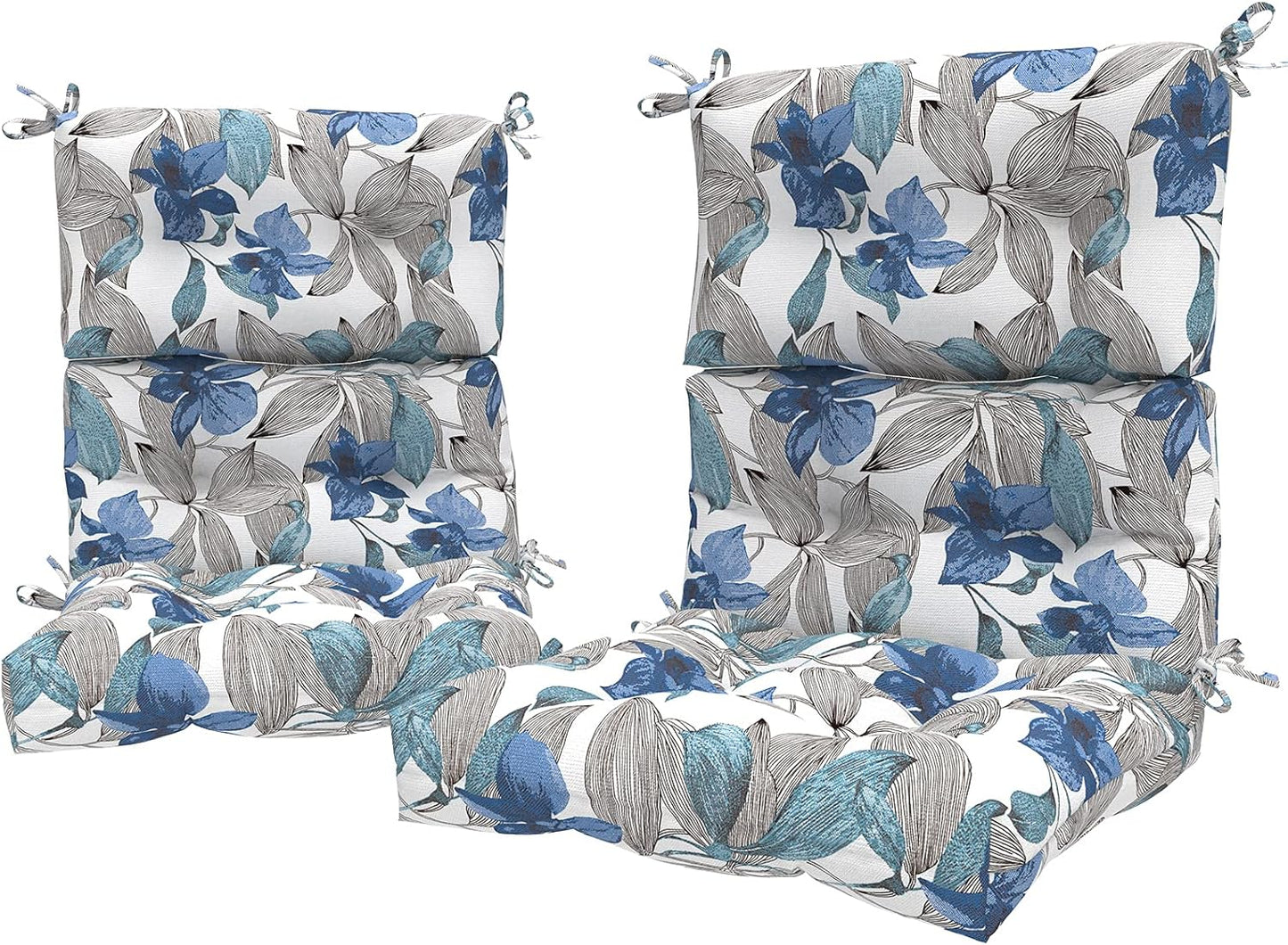 LVTXIII Outdoor Low Back Chair Cushions, Seasonal Replacement Adirondack Chair Cushion with Ties, Patio Waterproof Seat Cushions for Home Garden Use, 21 W x 21 D, Set of 2, Pretty Paisley