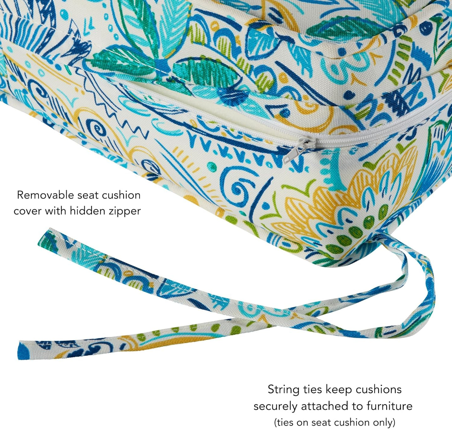 Greendale Home Fashions 2-Piece Outdoor Deep Seat Cushion Set, Paisley