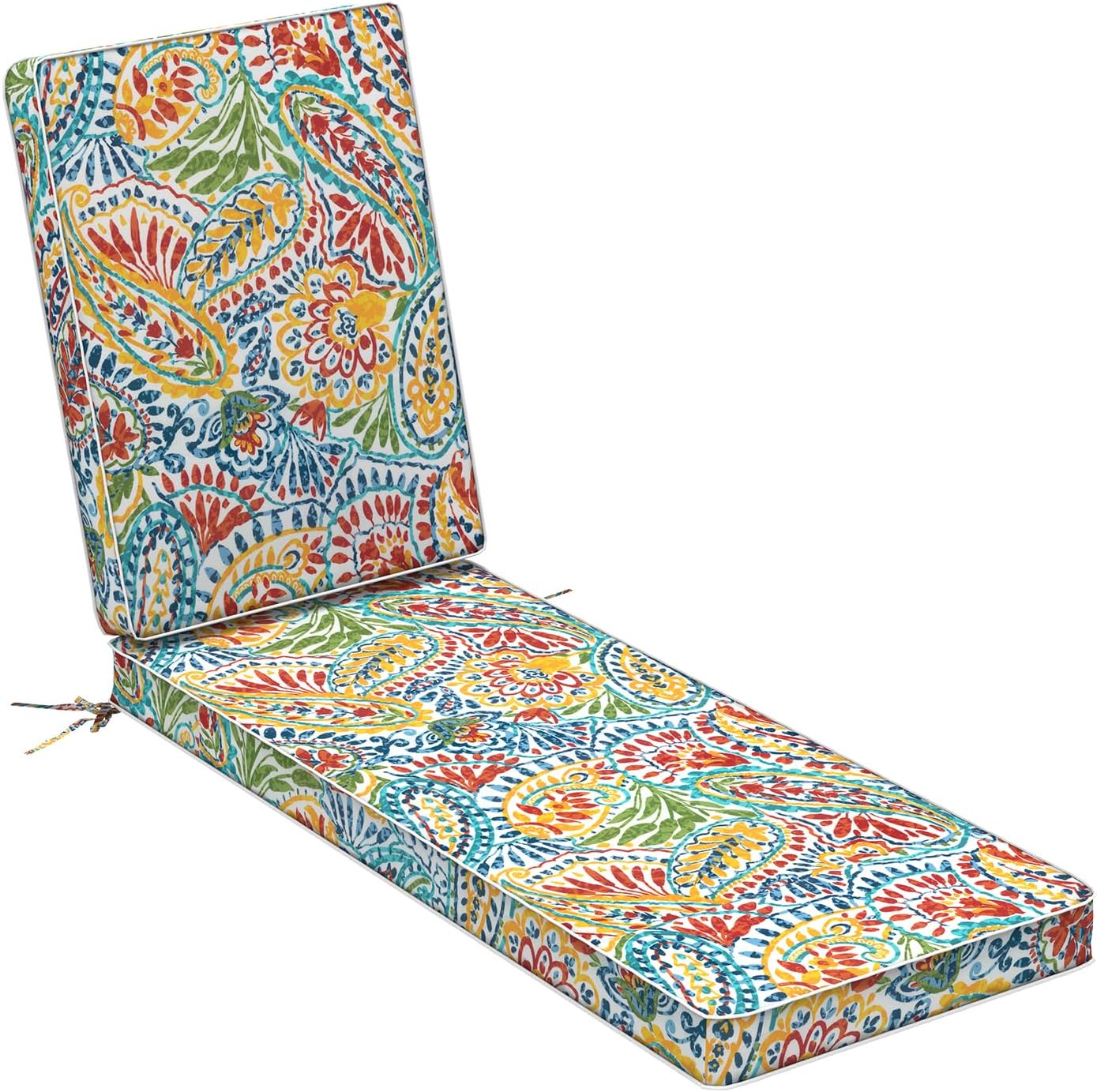 LVTXIII Outdoor Chaise Lounge Cushion, 72 x 21 x 3 Inch Patio Water-Repellent Lounge Chair Seat Cushions for Garden, Furniture, Home Decor, Pretty Paisley