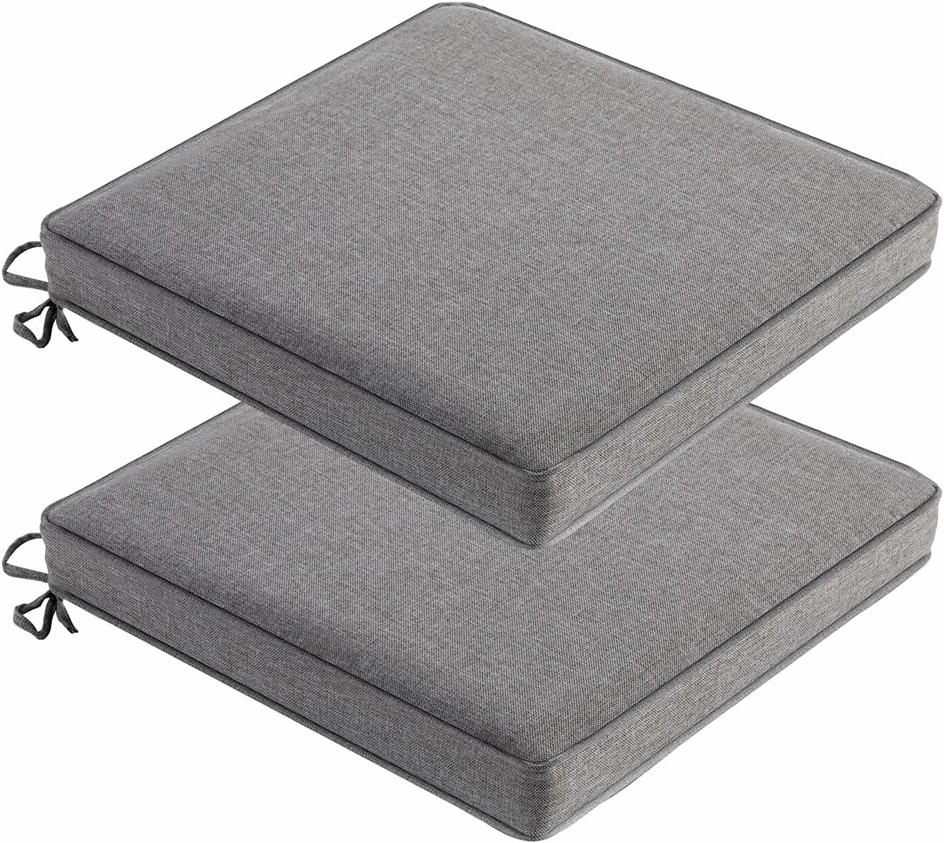 JMGBird Outdoor Chair Cushions Set of 4, Water Resistant Seat Cushions 19 x 19 Inch with Ties Outdoor Cushions for Patio Furniture