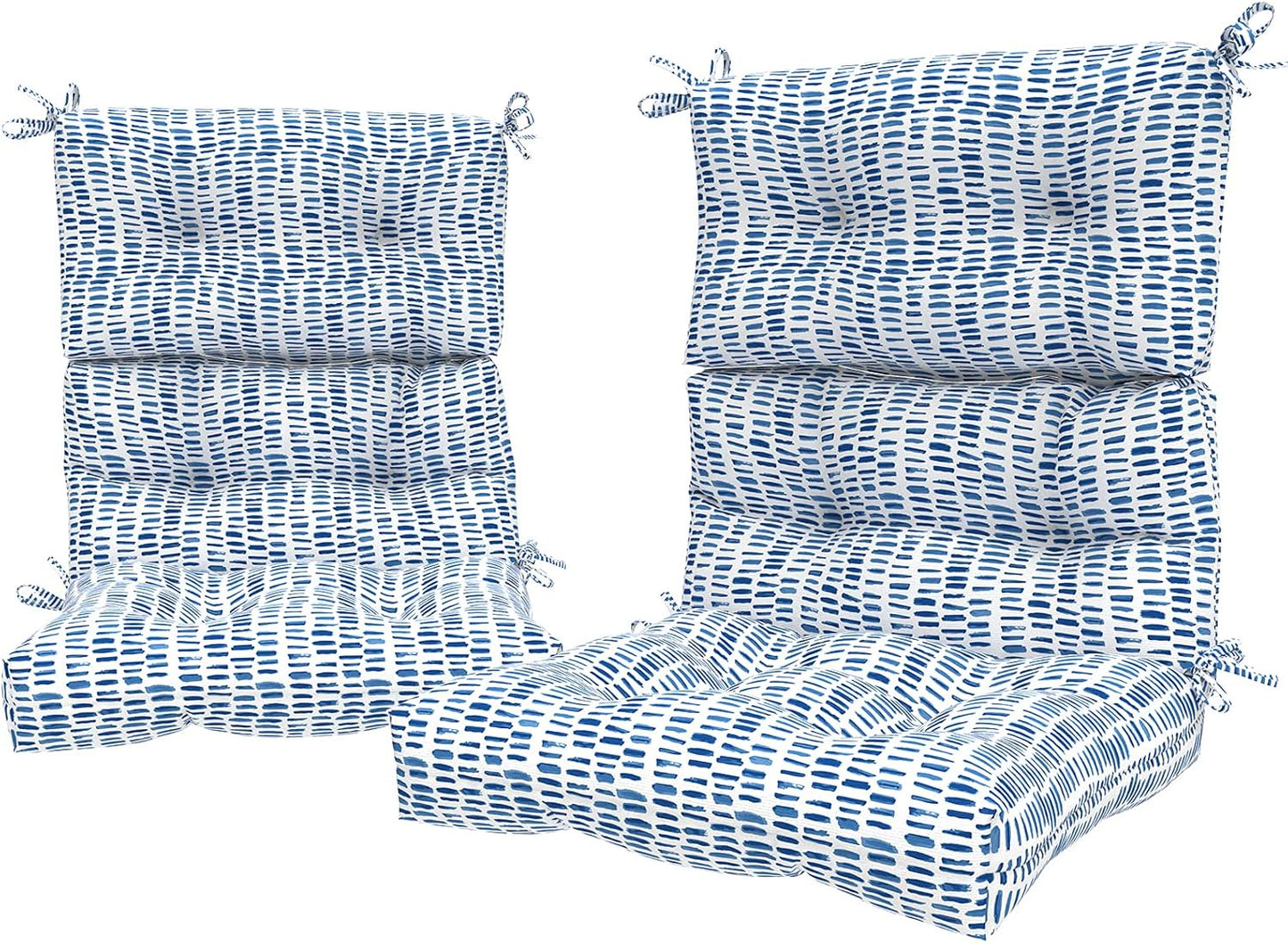LVTXIII Outdoor Low Back Chair Cushions, Seasonal Replacement Adirondack Chair Cushion with Ties, Patio Waterproof Seat Cushions for Home Garden Use, 21 W x 21 D, Set of 2, Pretty Paisley