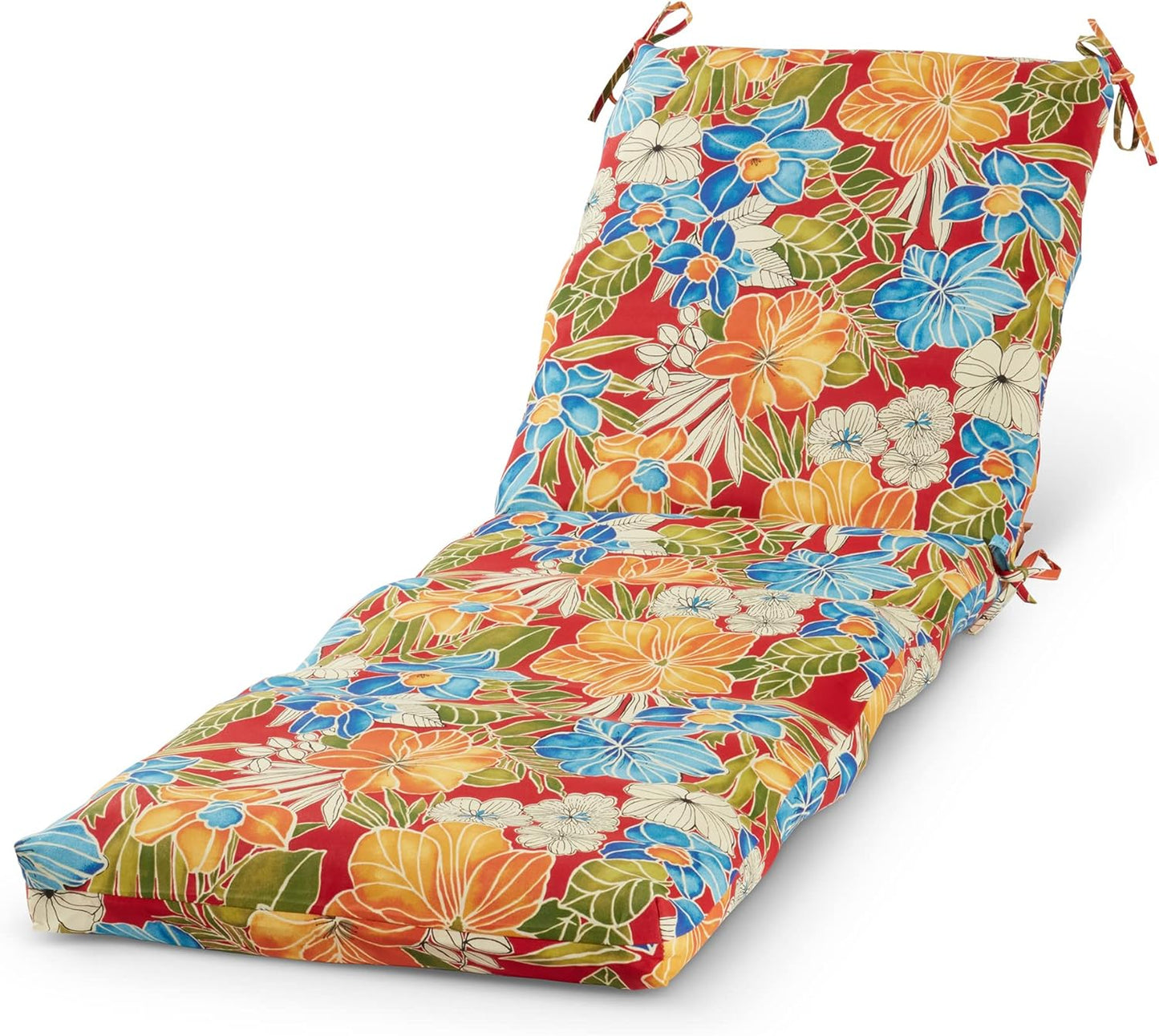 Greendale Home Fashions Outdoor Reversible Chaise Lounge Chair Cushion, Paisley