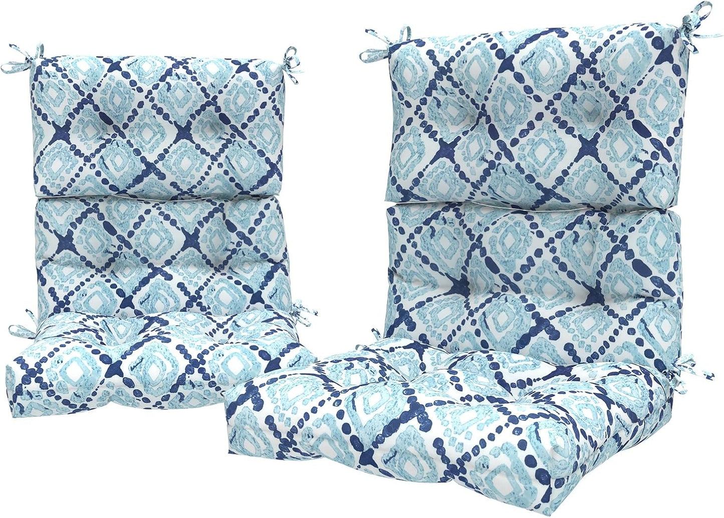LVTXIII Outdoor Low Back Chair Cushions, Seasonal Replacement Adirondack Chair Cushion with Ties, Patio Waterproof Seat Cushions for Home Garden Use, 21 W x 21 D, Set of 2, Pretty Paisley