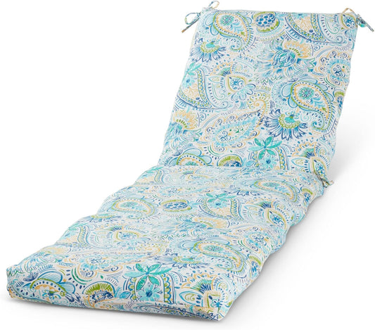 Greendale Home Fashions Outdoor Reversible Chaise Lounge Chair Cushion, Paisley