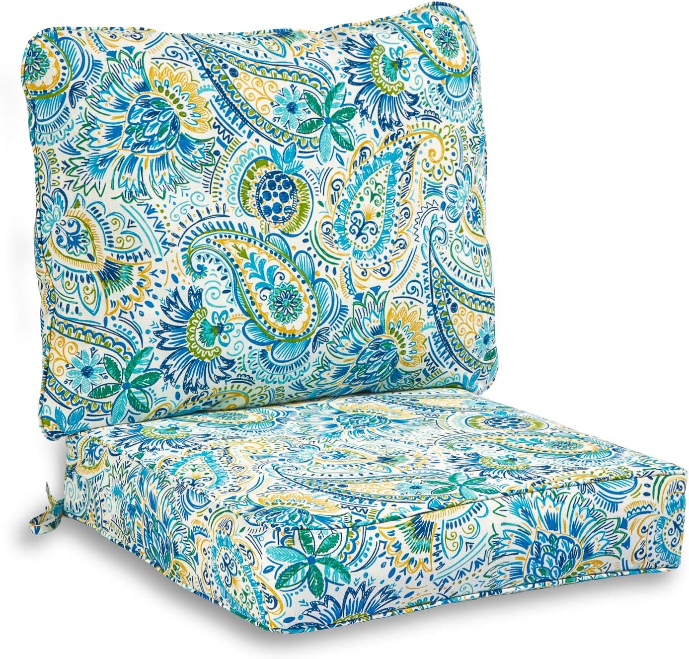 South Pine Porch Outdoor 2-Piece Deep Seat Cushion Set, Jamboree Paisley