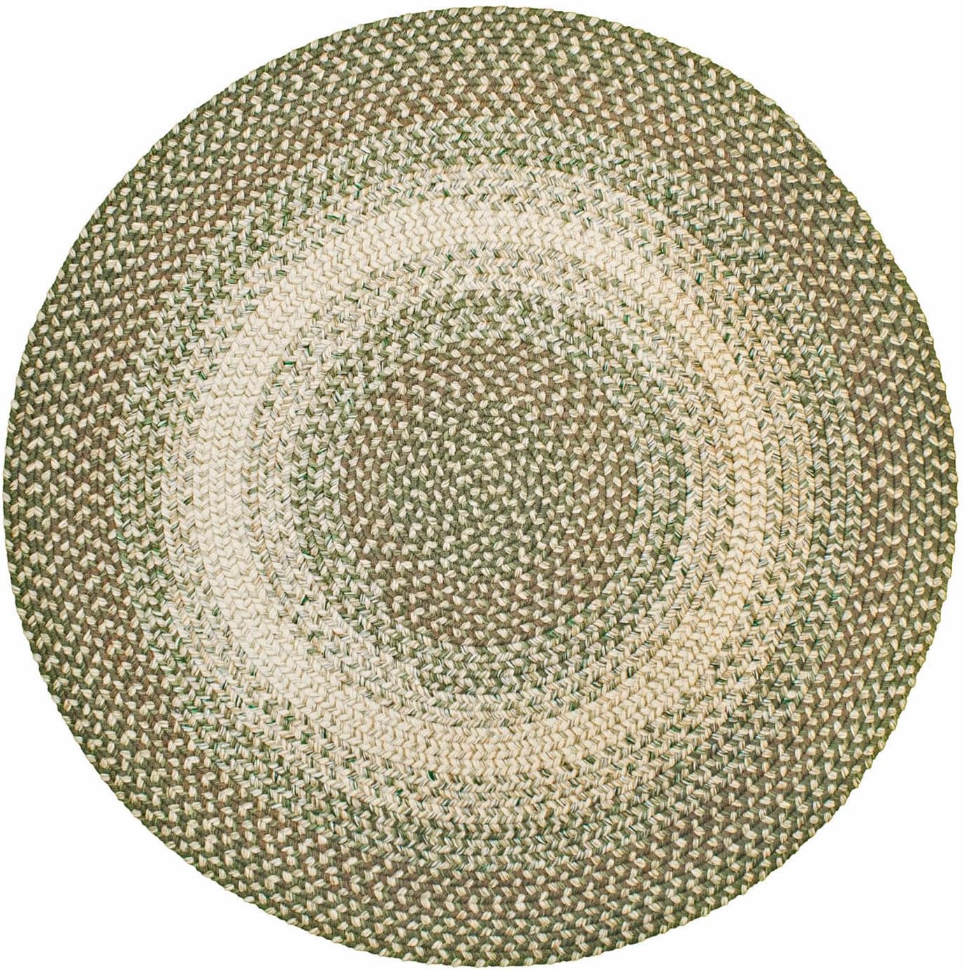 Super Area Rugs Braided Rugs Round 4ft Farmhouse Kitchen Rug - Ridgewood Gray Braided Rug for Dining Room Table - Reversible - Indoor/Outdoor - Made in USA - Graphite/Beige, 4' Round