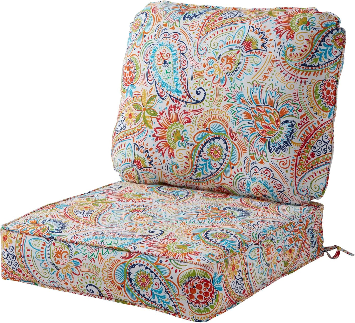 Greendale Home Fashions 2-Piece Outdoor Deep Seat Cushion Set, Paisley