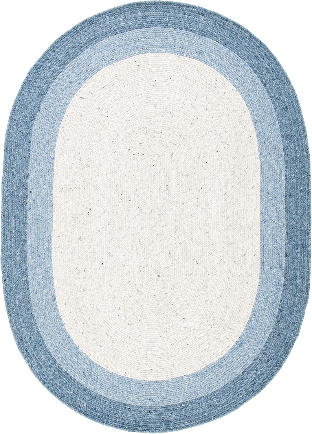 SAFAVIEH Braided Collection 7' Round Beige/Ivory BRD903B Handmade Country Cottage Reversible Wool Entryway Foyer Living Room Bedroom Kitchen Area Rug