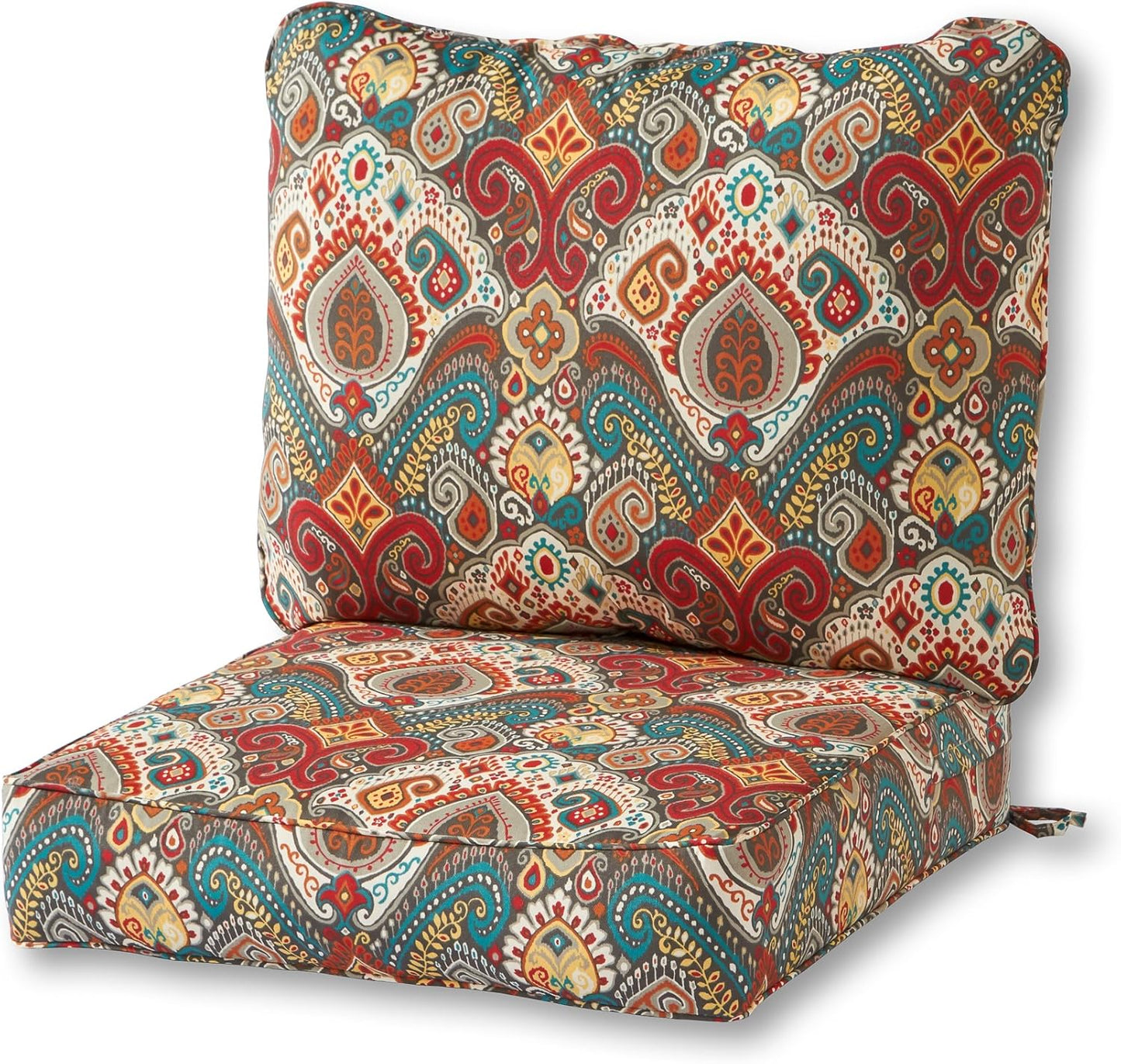 Greendale Home Fashions 2-Piece Outdoor Deep Seat Cushion Set, Paisley