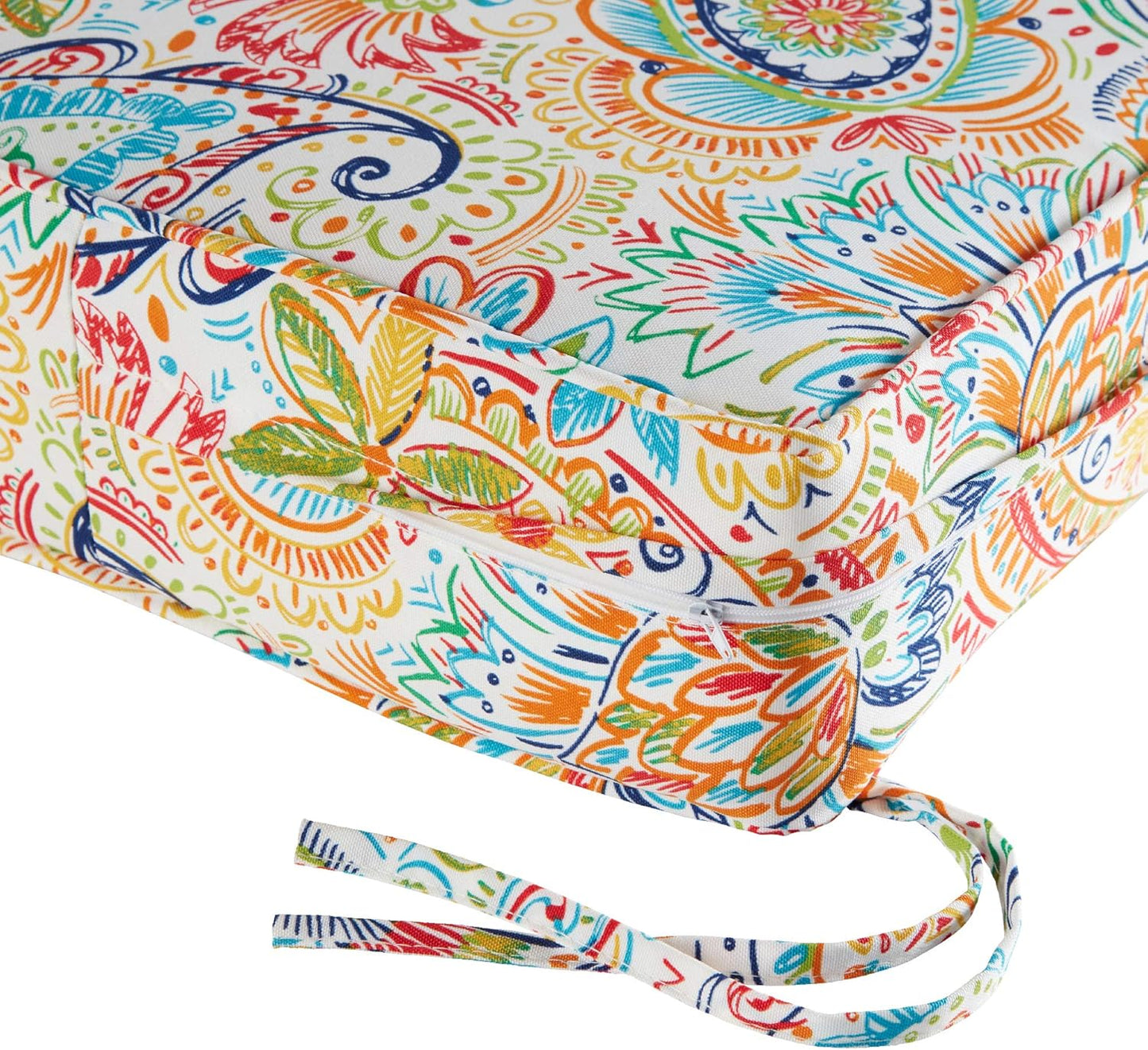 South Pine Porch Outdoor 2-Piece Deep Seat Cushion Set, Jamboree Paisley