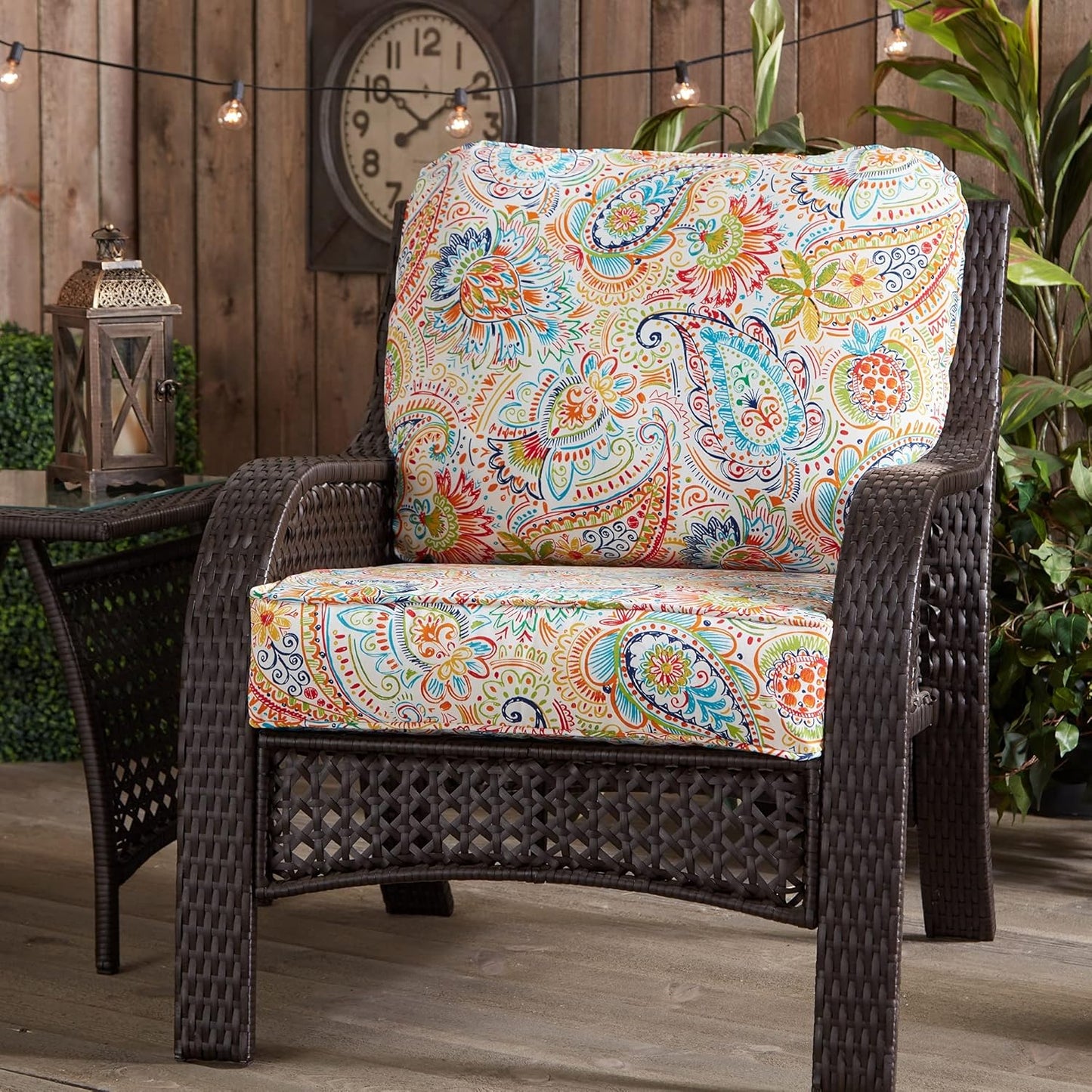 South Pine Porch Outdoor 2-Piece Deep Seat Cushion Set, Jamboree Paisley