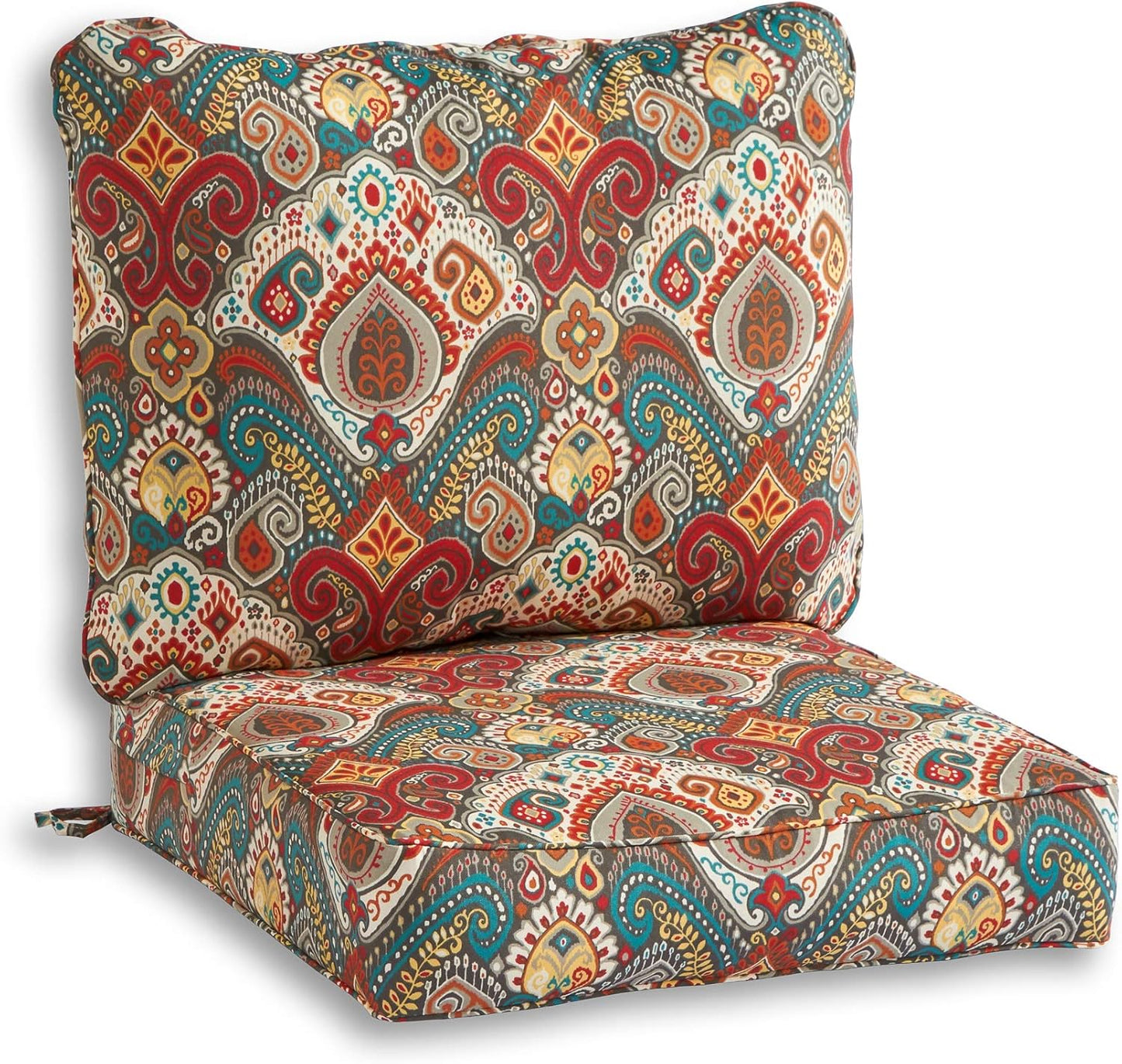 South Pine Porch Outdoor 2-Piece Deep Seat Cushion Set, Jamboree Paisley