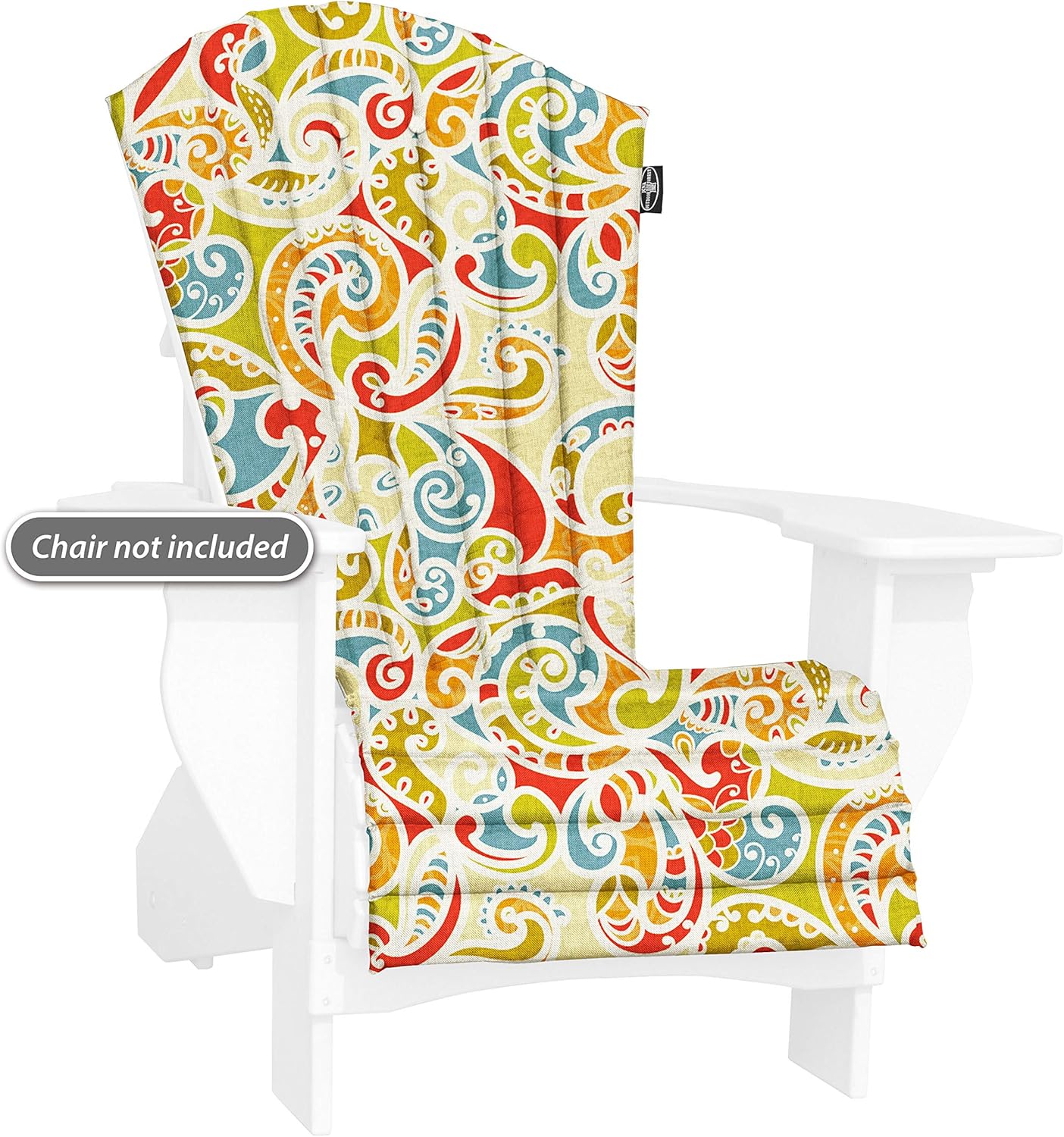 JCA Outdoor All-Weather Patio Chair seat Cushion, Quick Drying Fabric - Adirondack Chair Cushion for Your Chair-Chair not Included (Paisley)