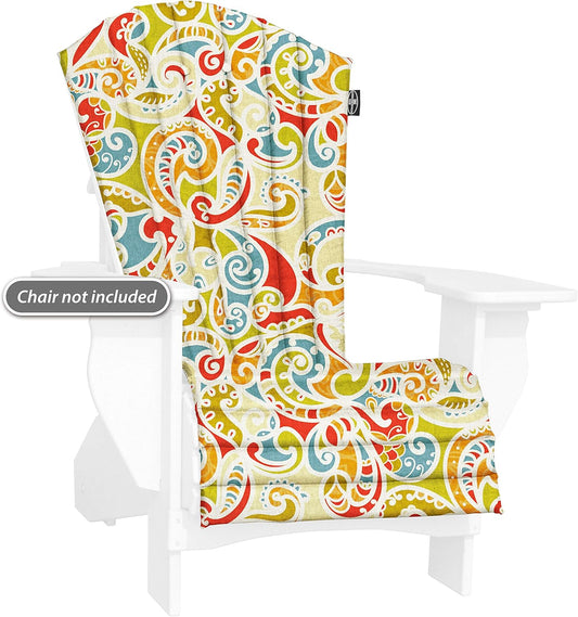 JCA Outdoor All-Weather Patio Chair seat Cushion, Quick Drying Fabric - Adirondack Chair Cushion for Your Chair-Chair not Included (Paisley)