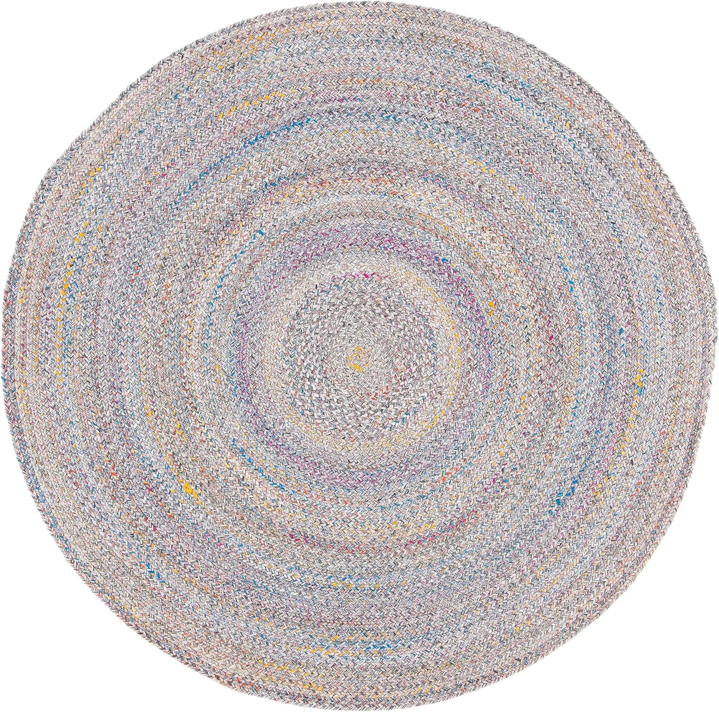 SAFAVIEH Braided Collection 8' Round Navy BRD851N Flatweave Country Cottage Reversible Entryway Foyer Living Room Bedroom Kitchen Area Rug